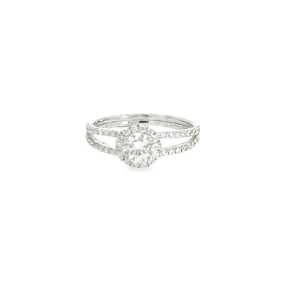 Bague Solitaire en or blanc et diamants