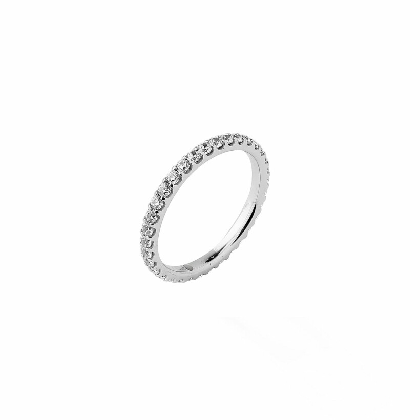 Wedding ring, white gold and 0.75ct H-I P1 diamonds