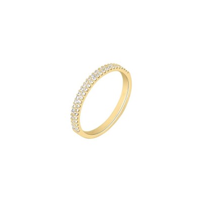 Bague multirangs serti griffe en or jaune et diamants de 0.25ct