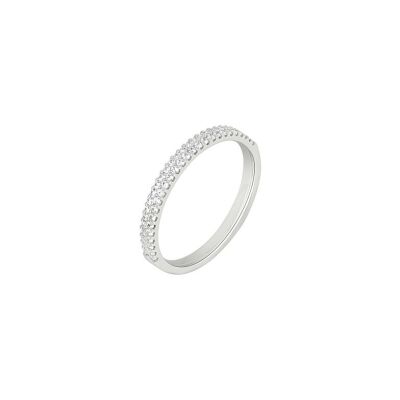 Bague multirangs serti griffe en or blanc et diamants de 0.25ct