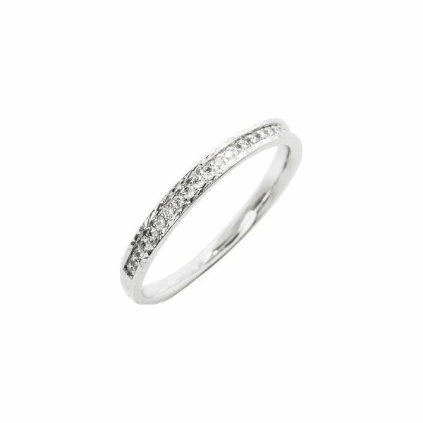 Alliances prestige demi tour en or blanc et diamants de 0.15ct