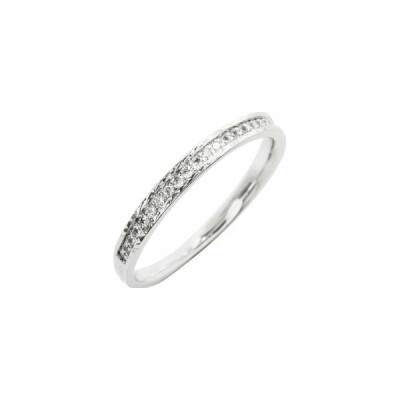 Alliances prestige demi tour en or blanc et diamants de 0.15ct