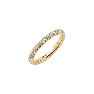 Alliance demi-tour serti griffe en or jaune et diamants de 0.50ct