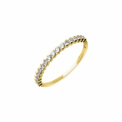 Alliances demi tour en or jaune et diamants de 0.25ct