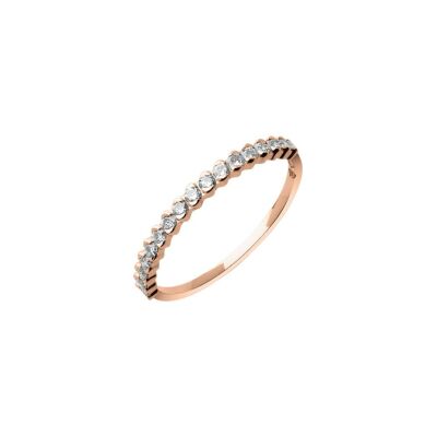 Alliance demi-tour en or rose et diamants de 0.25ct
