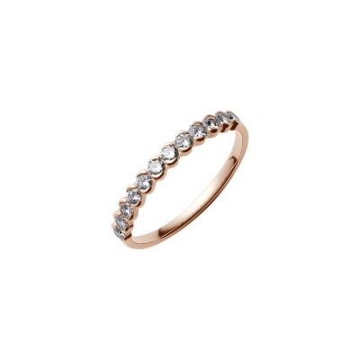 Alliance demi-tour en or rose et diamants de 0.50ct