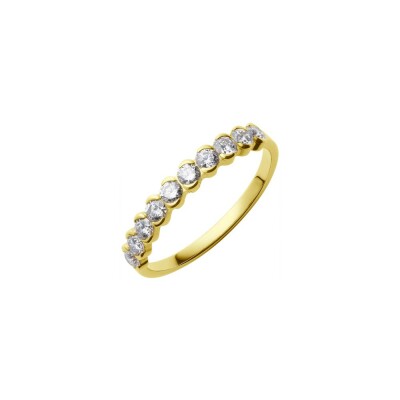 Alliance demi-tour en or jaune et diamants de 0.75ct