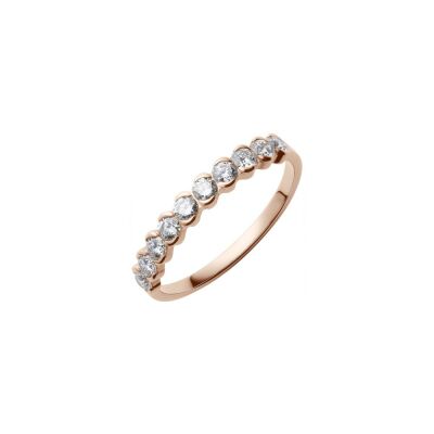 Alliance demi-tour en or rose et diamants de 0.75ct