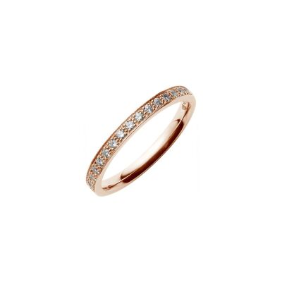 Alliance demi-tour serti Vénus en or rose et diamants de 0.39ct