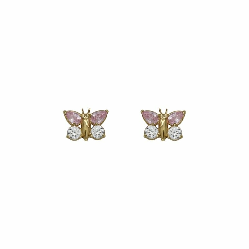 Boucles d'oreilles papillons en or jaune