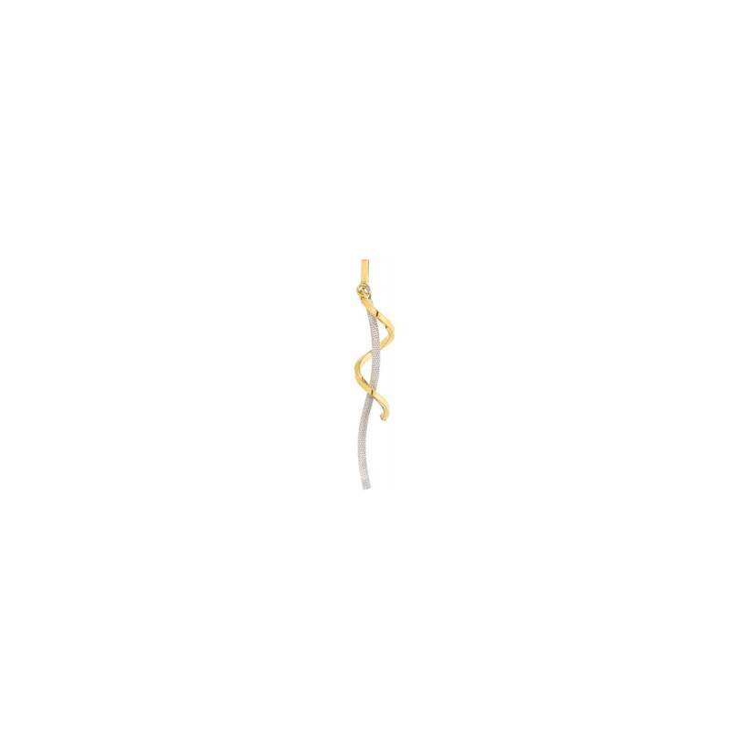 Boucles d'oreilles pendantes en or jaune et or blanc