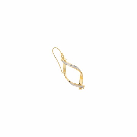 Boucles d'oreilles pendantes en or jaune et or blanc