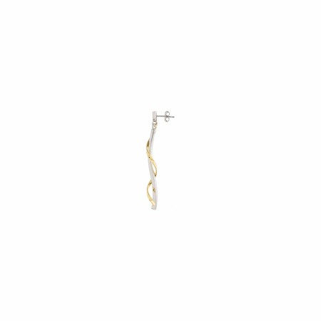 Boucles d'oreilles pendantes en or jaune et or blanc