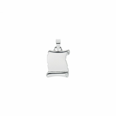 Pendentif parchemin en or blanc