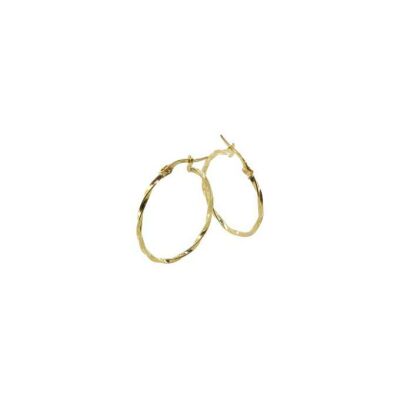 Boucles d'oreilles créoles torsadées ADLC en or jaune