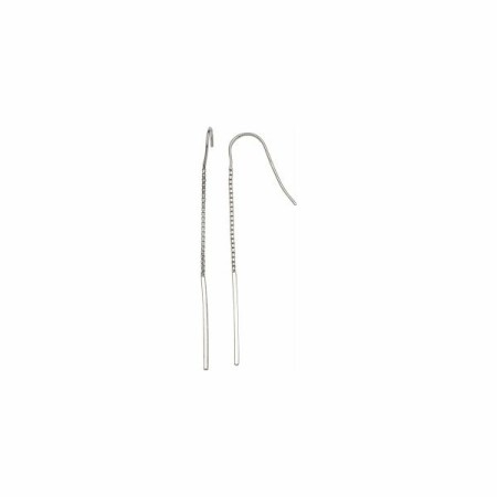 Boucles d'oreilles pendantes en or blanc