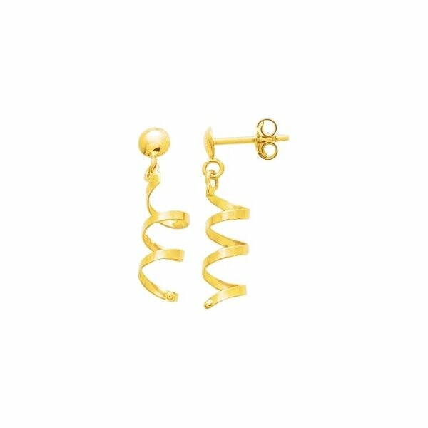 Boucles d'oreilles pendantes en or jaune