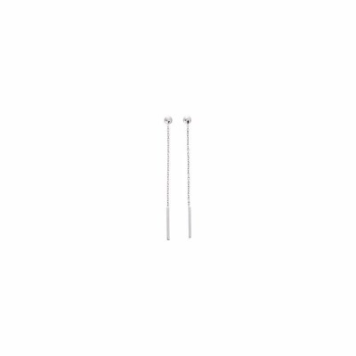Boucles d'oreilles pendantes en or blanc