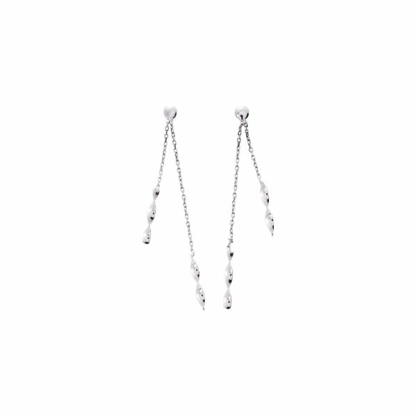 Boucles d'oreilles pendantes en or blanc