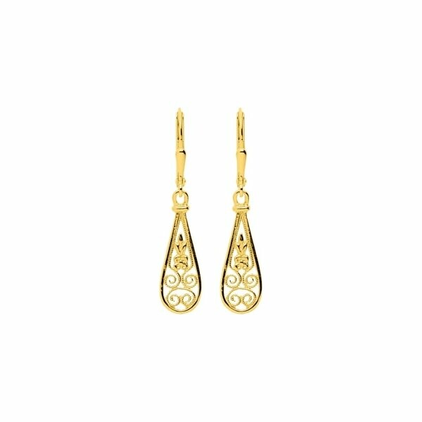 Boucles d'oreilles dormeuses en or jaune