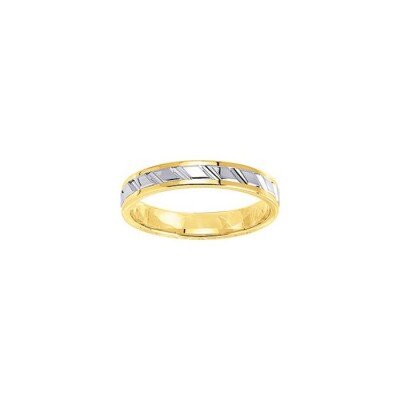 Alliance en or jaune et or blanc, 3.5mm