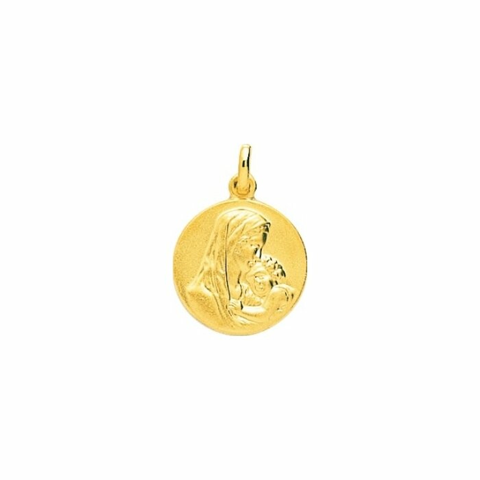 Médaille vierge enfant en or jaune