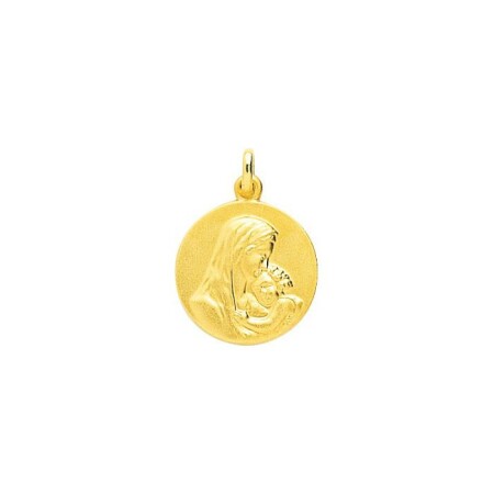 Médaille Vierge et l'enfant en or jaune