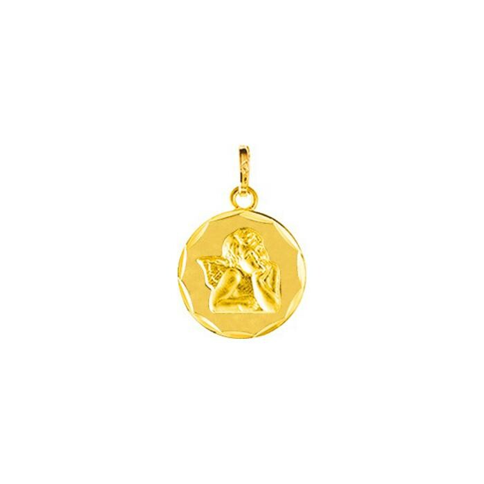 Médaille Ange lapidée en or jaune