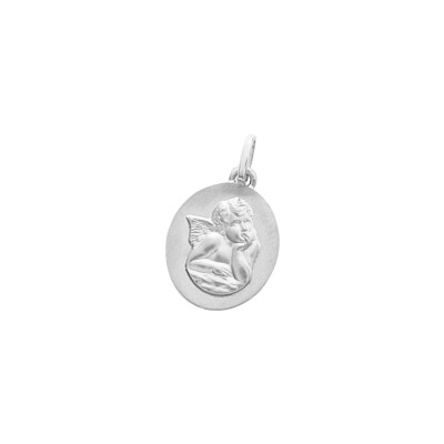 Médaille ange en or blanc
