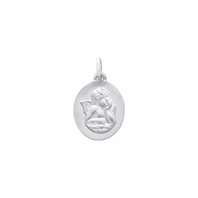 Médaille ange en or blanc