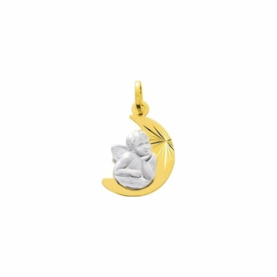 Médaille Ange en or jaune et rhodium