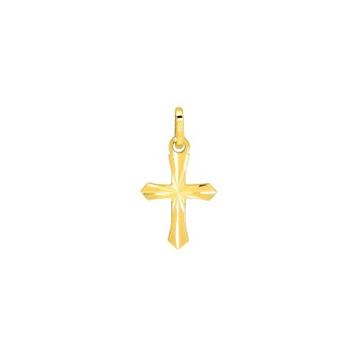 Pendentif croix lapidée en or jaune