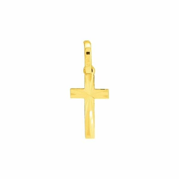 Pendentif Croix lapidée en or jaune