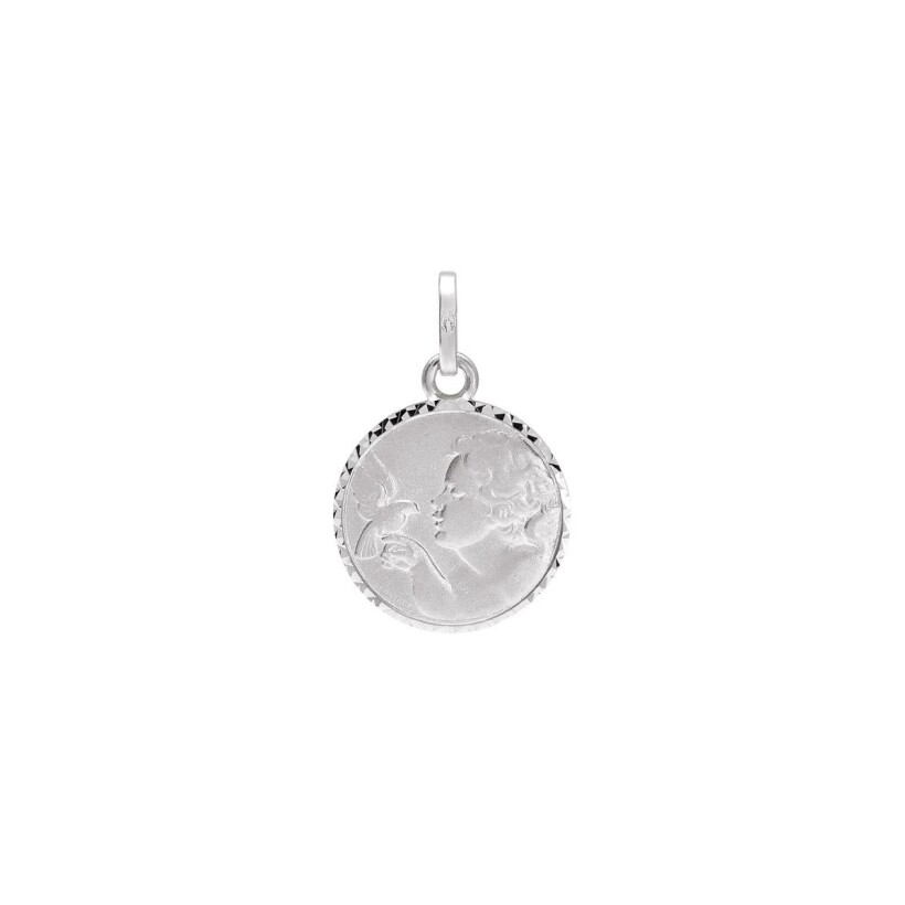 Médaille Ange en or blanc