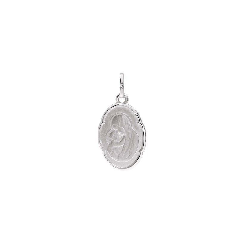 Médaille Vierge en or blanc