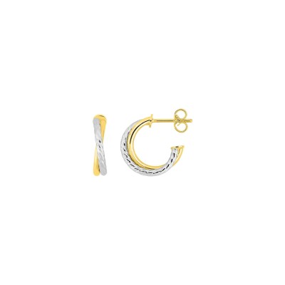 Boucles d'oreilles demi créoles en or jaune