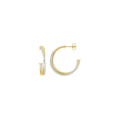 Boucles d'oreilles demi créoles en or jaune