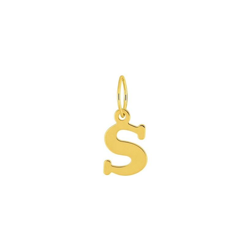 Pendentif lettre S en or jaune