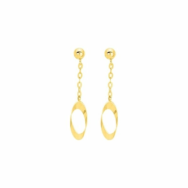 Boucles d'oreilles pendantes en or jaune