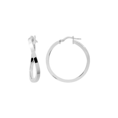 Boucles d'oreilles créoles en or blanc