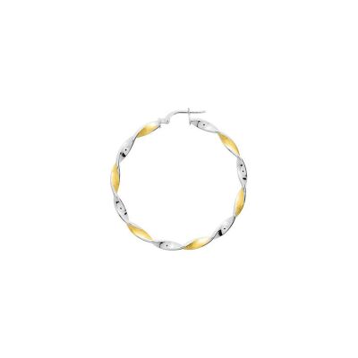 Boucles d'oreilles créoles en or jaune rhodié