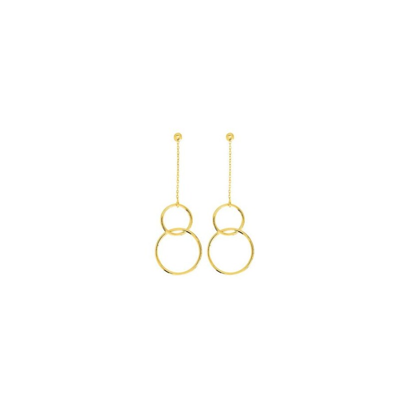 Boucles d'oreilles pendantes en or jaune