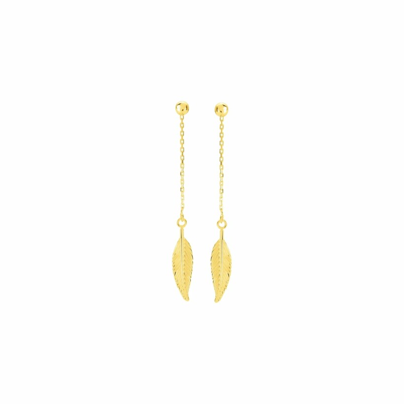 Boucles d'oreilles pendantes en or jaune