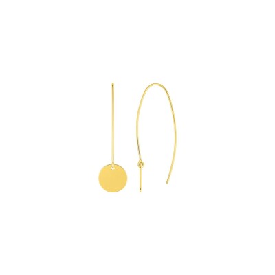 Boucles d'oreilles pendantes traversantes en or jaune