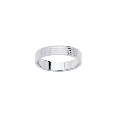 Alliance en or blanc, 4mm