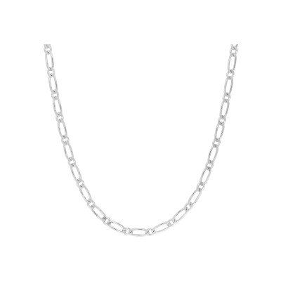 Chaîne cheval alternée 1+1 en or jaune et rhodium