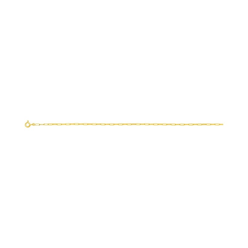 Chaîne forçat rectangle en or jaune, 18cm