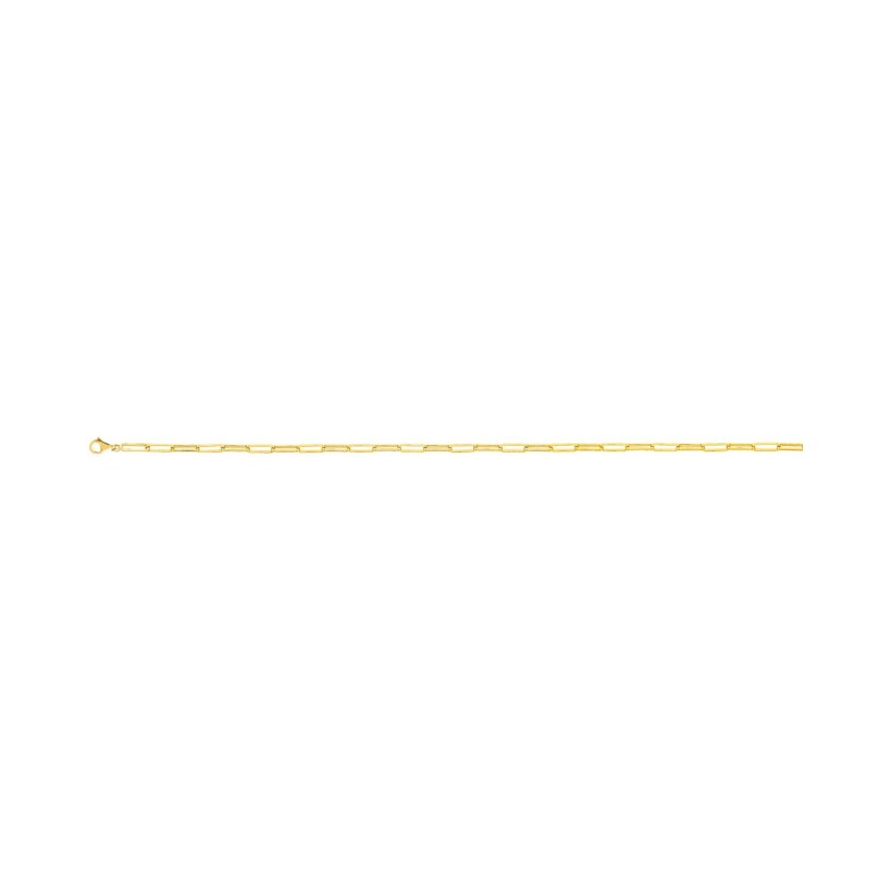 Chaîne forçat rectangle en or jaune, 50cm