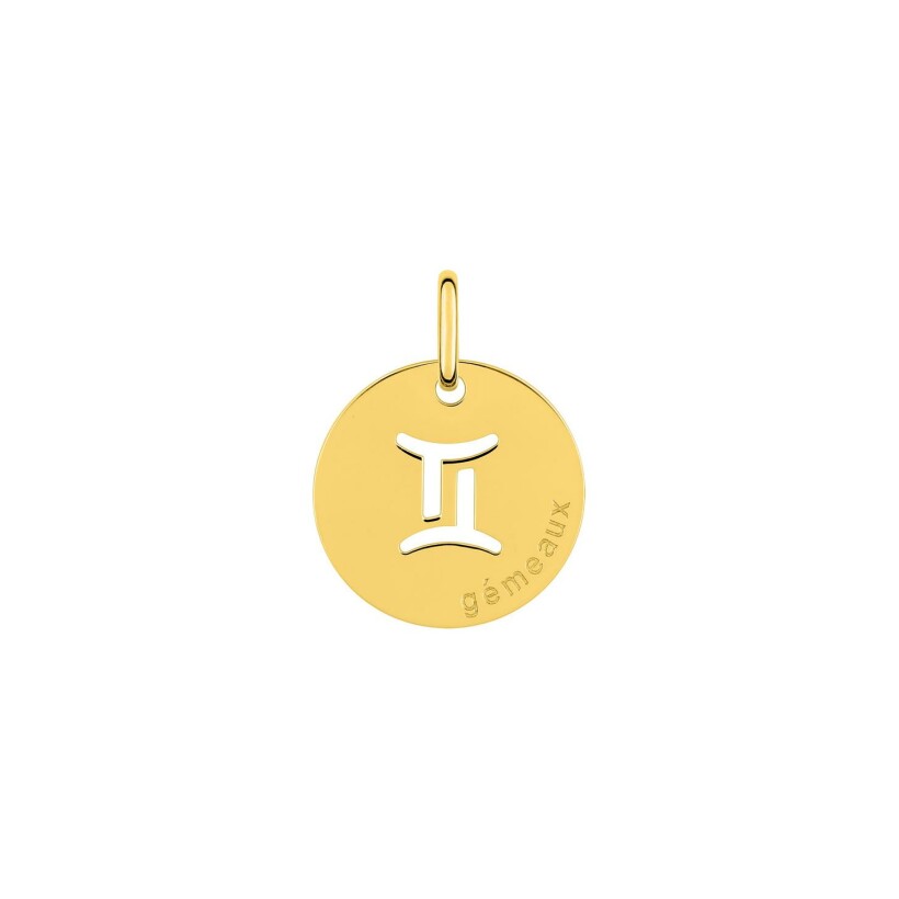 Médaille zodiaque Gémeaux en or jaune