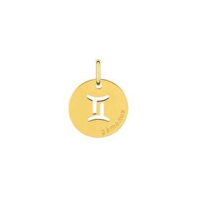 Médaille zodiaque Gémeaux en or jaune